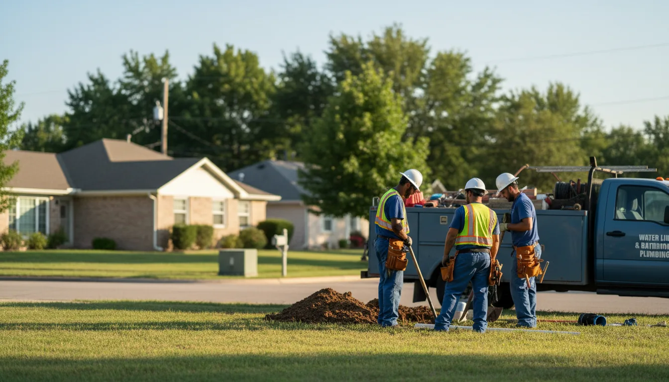 Residential water line and bathroom plumbing service in Lincoln City, IN